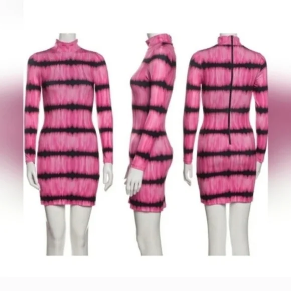 ALICE + OLIVIA Delora Tie Dye Mock Neck  Mini Dress Size 4 - Picture 12 of 14